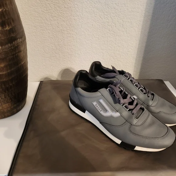 Bally Gray Sneakers with Suede Upper and Cushioned Midsole